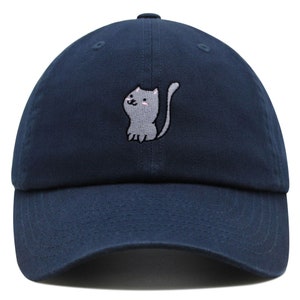 Meow Premium Dad Hat Embroidered Baseball Cap Cat Kitty