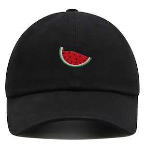 Bitten Watermelon Premium Dad Hat Embroidered Cotton Baseball Cap Fruit Summer
