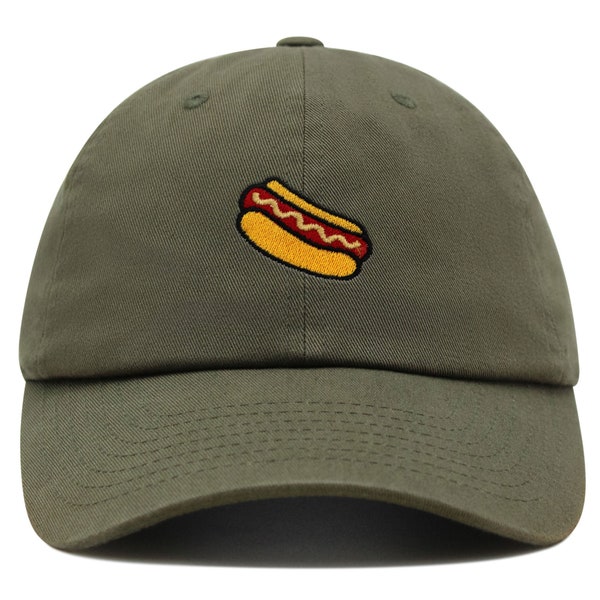 Hotdog Bestickter Dad Hut, Premium Baumwoll Baseballkappe