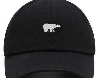 Gorra de béisbol de algodón premium con bordado de oso polar