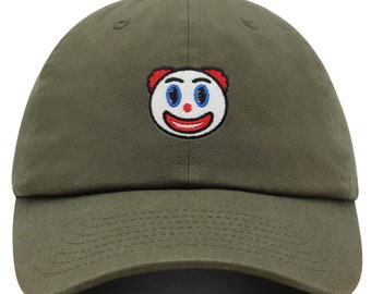 Clown Emoji Embroidered Dad Hat - Cotton Baseball Cap