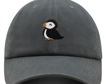 Puffin Premium Dad Hat Embroidered Baseball Cap Cute Bird