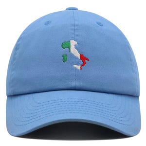 Gorra de béisbol de algodón con mapa de Italia bordado