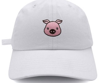 Fam Pig Baseball Cap Emboideed Cotton Adjustable Dad Hat