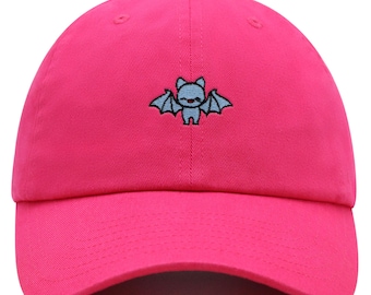 Gorra de béisbol de algodón con diseño de murciélago bordado