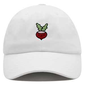 Embroidered Radish Dad Hat: Vegan Farmer Baseball Cap