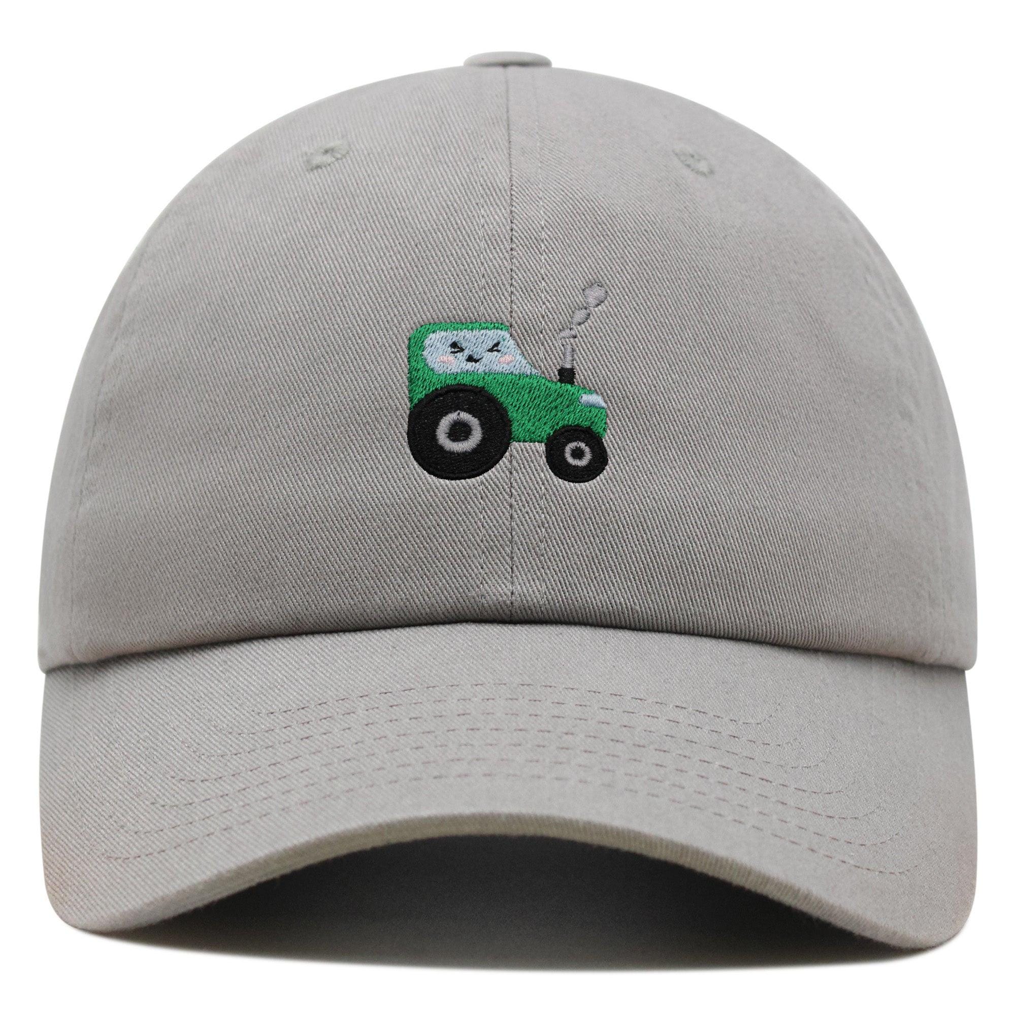 Cute Farm Tractor Premium Dad Hat Embroidered Cotton Baseball Cap Farming Agricultural