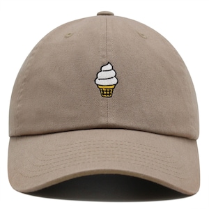 Ice cream Cone Premium Dad Hat Embroidered Baseball Cap Cute