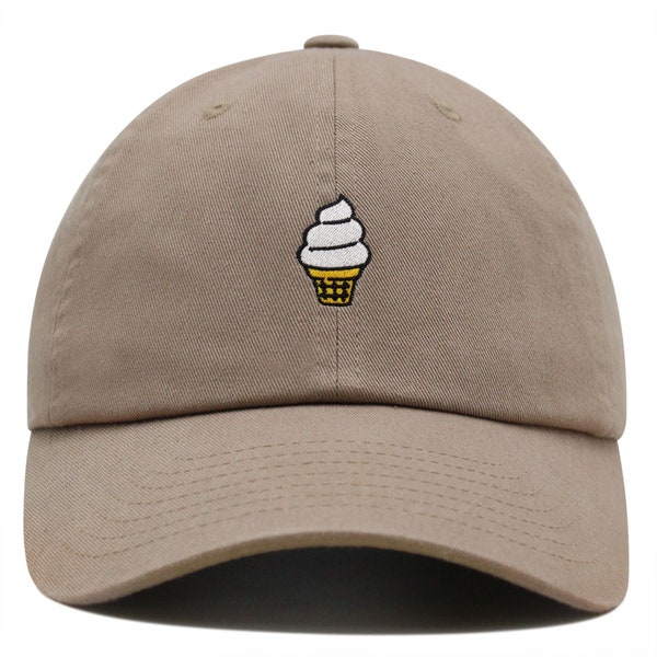 Ice cream Cone Premium Dad Hat Embroidered Baseball Cap Cute