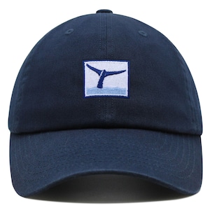 Whale Tail Premium Dad Hat Embroidered Baseball Cap Ocean Logo