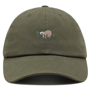 Sloth Premium Dad Hat Embroidered Cotton Baseball Cap Zoo Cartoon