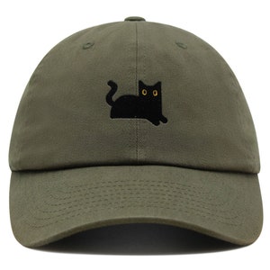 Black Cat Premium Dad Hat Embroidered Baseball Cap Cat Mom