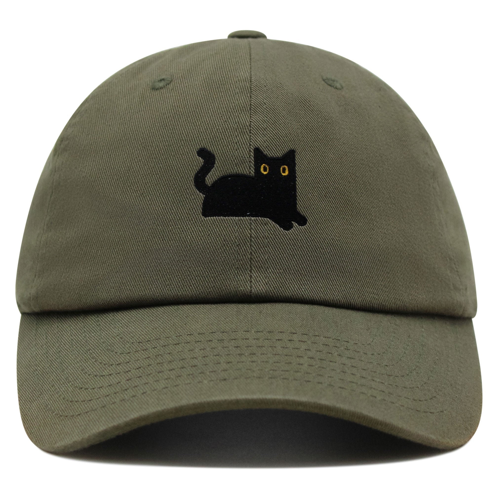 Baseball Cap - Black Cat Graphic Embroidery Adjustable Washable Cotton Unisex Embroidered Black Cat Baseball Cap, Cute Black Cat Design  main image 3