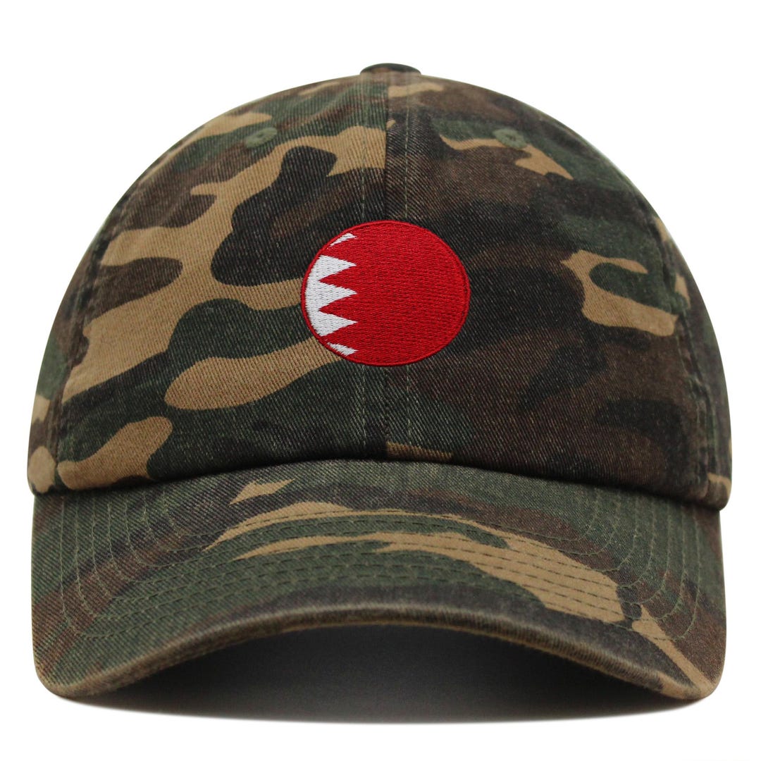 Bahrain Flag Icon Dad Hat: Embroidered Cotton Baseball Cap - Etsy
