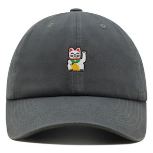 Waving Cat Premium Dad Hat Embroidered Baseball Cap Japanese Statue
