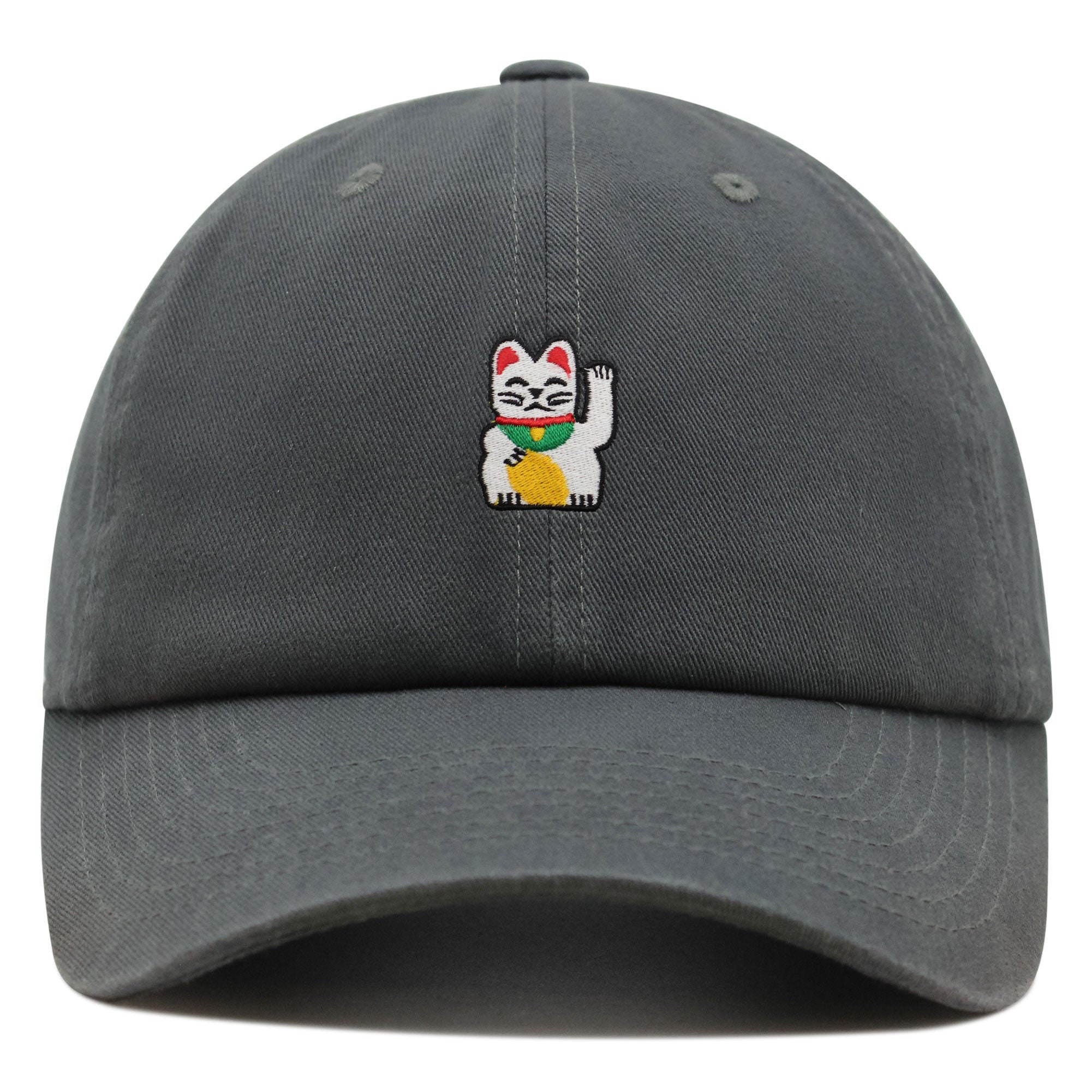 Waving Cat Premium Dad Hat Embroidered Baseball Cap Japanese Statue