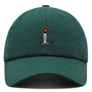 Melting Candle Dad Hat: Embroidered Cotton Baseball Cap