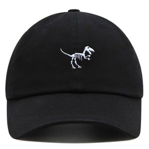 Gorra de béisbol con esqueleto de T-Rex bordado - Gorra de dinosaurio