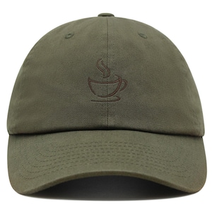 Coffee Cup Silhouette Dad Hat: Embroidered Cotton Baseball Cap