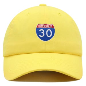 Gorra de béisbol bordada de algodón de primera calidad con letrero de la autopista interestatal 30