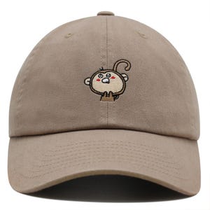 Cappello da papà con scimmia ricamata, berretto da baseball in cotone