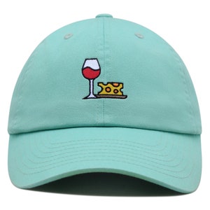 NWT Anthropology Wine & Cheese, Embroidered Baseball Cap Unisex Light Blue OS Off-White Metal Bone Baseball Cap / Hat in Light Blue BNWT  main image 3