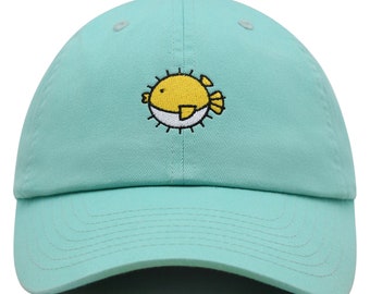 Bonnet brodé poisson bouffant, casquette de baseball en coton de qualité supérieure