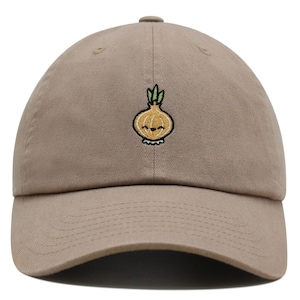 Lächelende Zwiebel Premium Dad Hat Bestickte Baseballkappe Vegan Gemüse