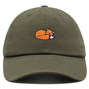 Fox Premium Dad Hat Embroidered Baseball Cap Sleepy Animal