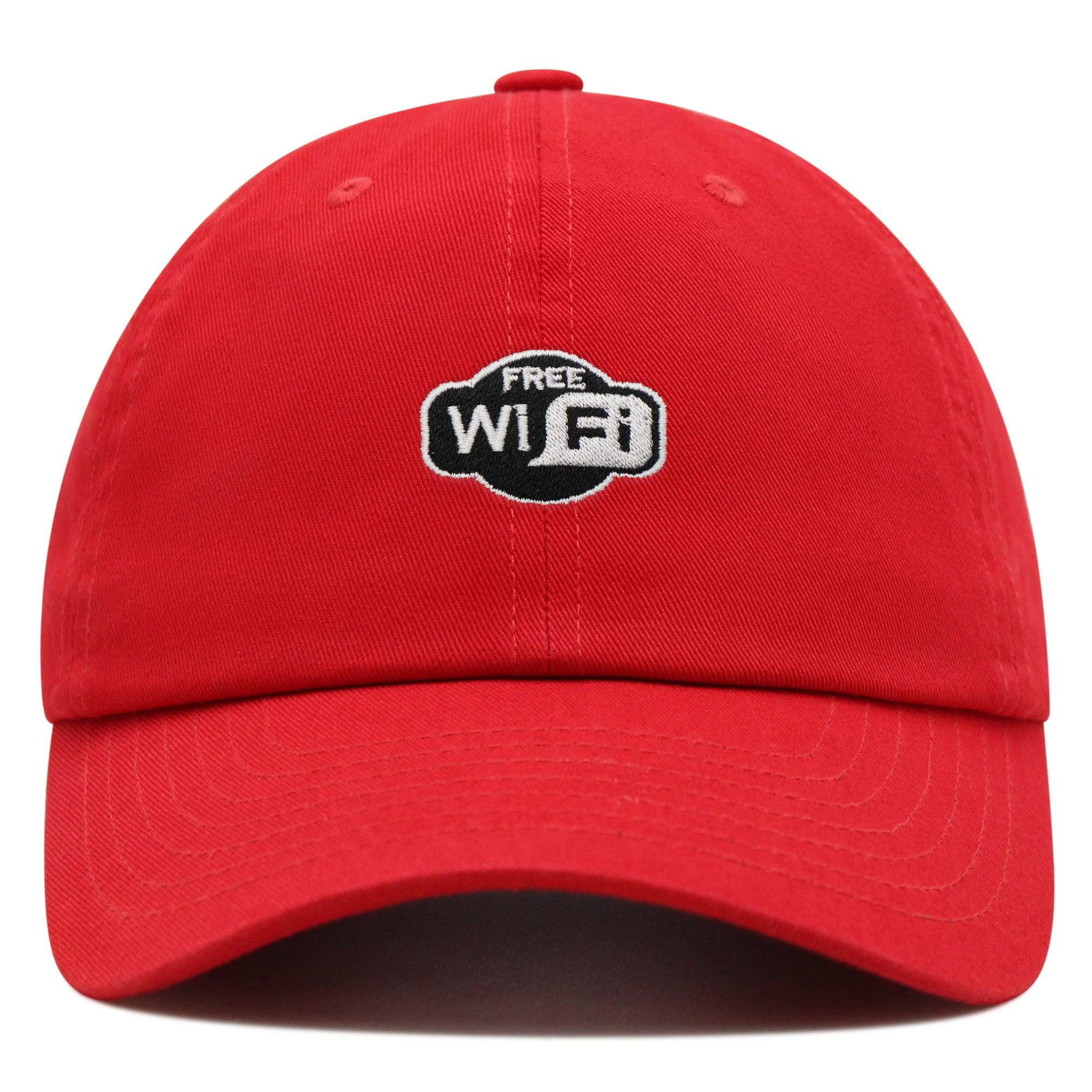 Free Wifi Premium Dad Hat Embroidered Cotton Baseball Cap Signal Router