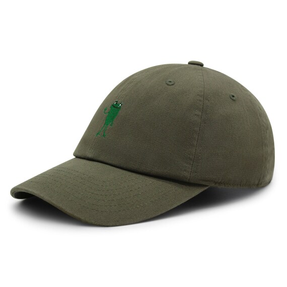 Embroidered Frog Dad Hat, Cotton Baseball Cap - Etsy display picture 2