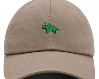 Triceratops Premium Dad Hat Embroidered Baseball Cap Dinosaur
