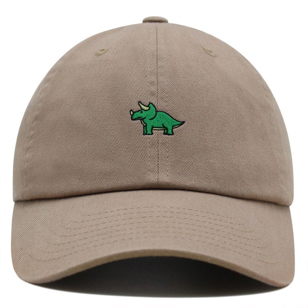 Triceratops  Premium Dad Hat Embroidered Baseball Cap Dinosaur