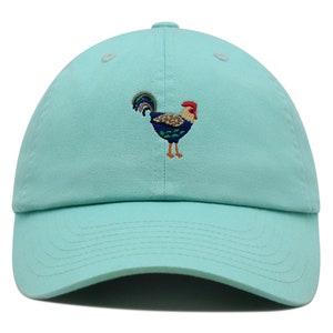 Gorra de béisbol de algodón bordada con diseño de pollo colorido de primera calidad