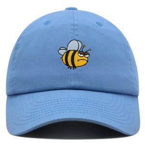 Embroidered Angry Bee Dad Hat, Cotton Baseball Cap