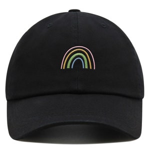 Rainbow Premium Dad Hat Embroidered Baseball Cap Pastel Cute