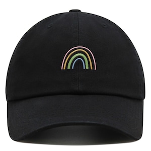 Rainbow Premium Dad Hat Embroidered Baseball Cap Pastel Cute