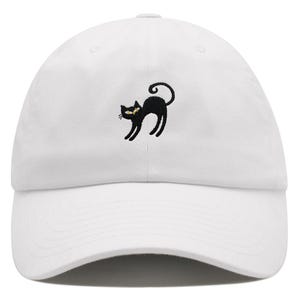 Stretching Cat Premium Dad Hat Embroidered Cotton Baseball Cap Yoga Pose