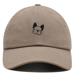 Dog Face Premium Dad Hat Embroidered Baseball Cap Puppy French Bulldog