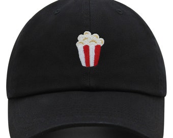 Popcorn Premium Dad Hat Embroidered Baseball Cap Theater Foodie