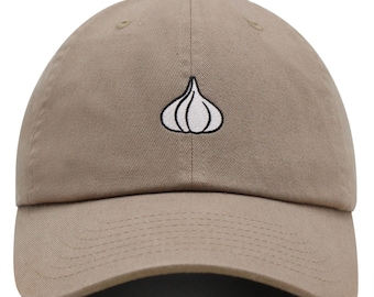 Gorra de papá bordada con ajo: gorra de béisbol de algodón premium