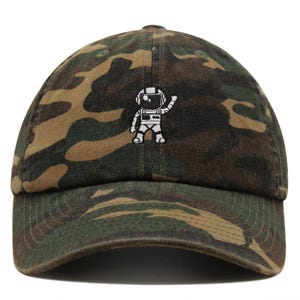 Minimalist Astronaut Space Explorer Premium Dad Hat Embroidered Cotton Baseball Cap