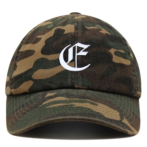 Gorra de béisbol de algodón bordada con la letra E del alfabeto inglés antiguo