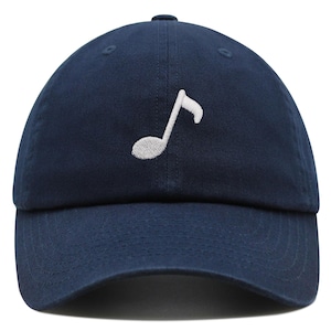 Embroidered Music Note Dad Hat, Cotton Baseball Cap