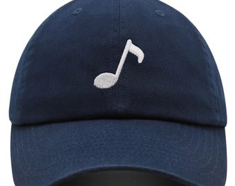 Embroidered Music Note Dad Hat, Cotton Baseball Cap