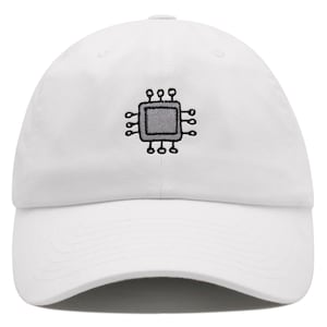 Embroidered Semi Conductor Chip Dad Hat: Cotton Baseball Cap