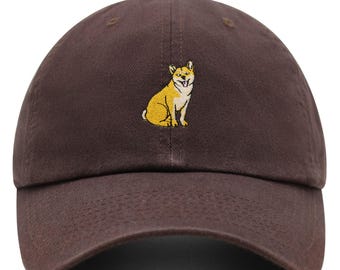 Sitting Shiba Inu Waiting Premium Dad Hat Embroidered Cotton Baseball Cap Cute Putty