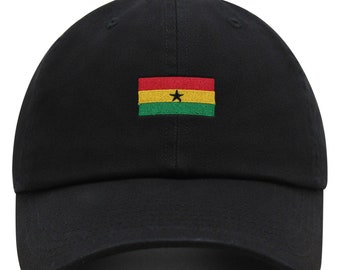 Ghana Flag Dad Hat: Embroidered Cotton Baseball Cap