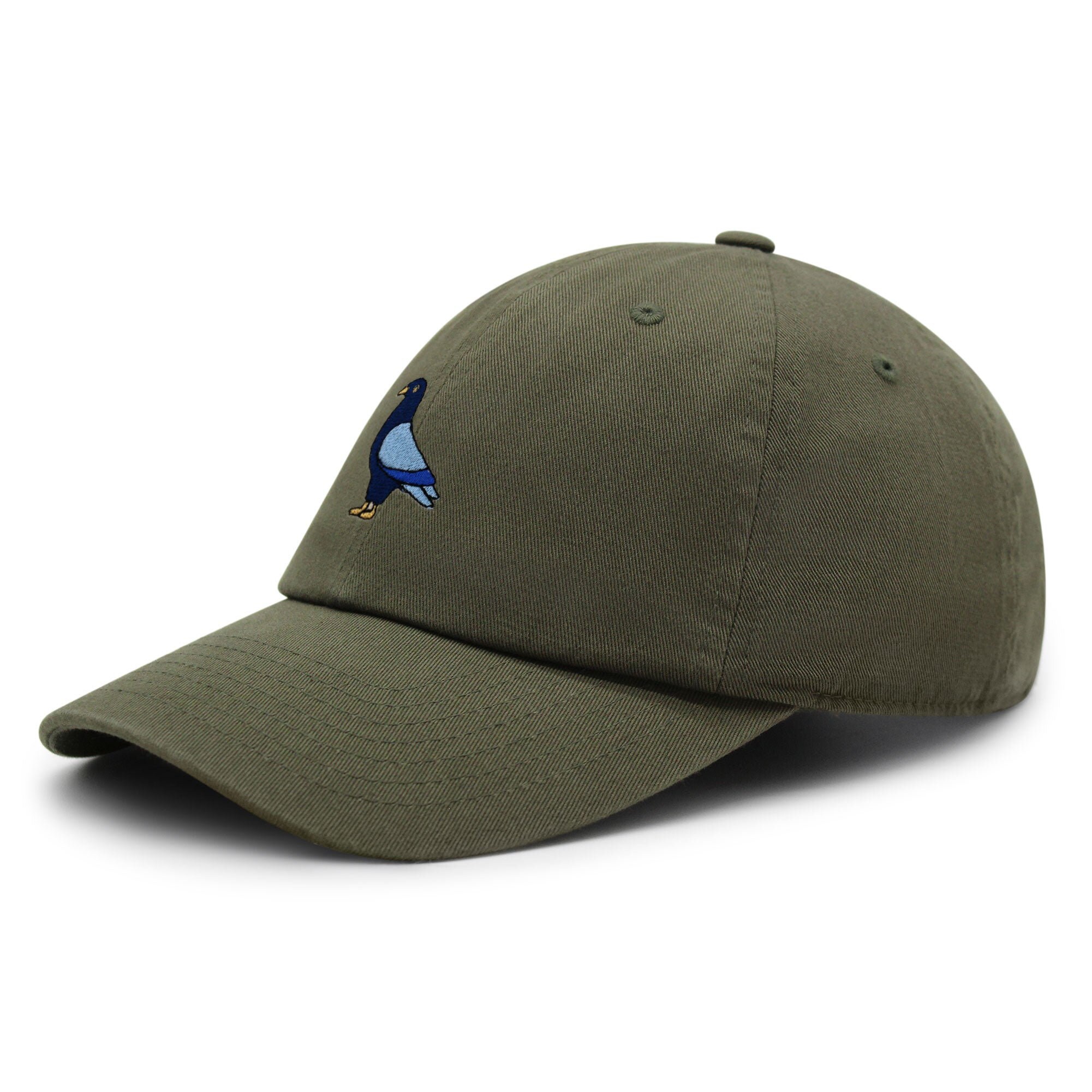 Pigeon Embroidered Cotton Baseball Cap - Adjustable Dad Hat In Charcoal, One Size Fits All - View #3