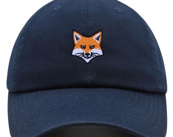 Gorra de béisbol de algodón con bordado de cara de zorro